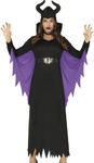 Dunkle Fee Kostüm mit schwarzen Hörnern für Halloween und Cosplay