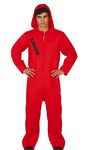 Bankräuber Kostüm für Herren mit rotem Overall für Fasching und Halloween