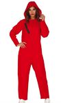 Bankräuber Kostüm Frauen mit rotem Overall für Fasching und Halloween