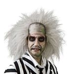 Beetlejuice Perücke mit zerzaustem weißem Haar für Halloween und Cosplay