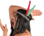 Indianer Stirnband mit bunten Federn – Kostümaccessoire