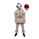 Pennywise‑Clownkostüm aus „ES“ mit typischen Horror‑Maske für Halloween