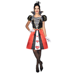 Herz‑Königin‑Kostüm in Rot, Schwarz und Gold inspiriert von Alice im Wunderland