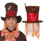 Hutmacher Hut mit integrierter Perücke im Fantasy‑Stil für Kostüme