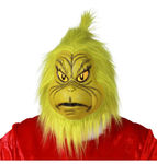 Grüne Grinch‑Maske mit charakteristischem Gesichtsausdruck.